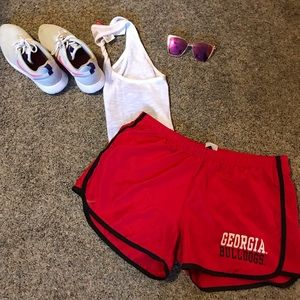 Red GEORGIA BULLDOGS shorts.